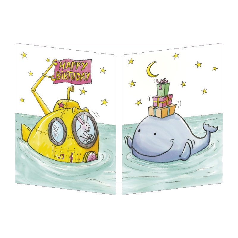 Carte cache-cache Sophie Turrel "Yellow submarine" - EDC-3700220153308 - Editions de Cortil - Cards and invitations - Le Nuag...