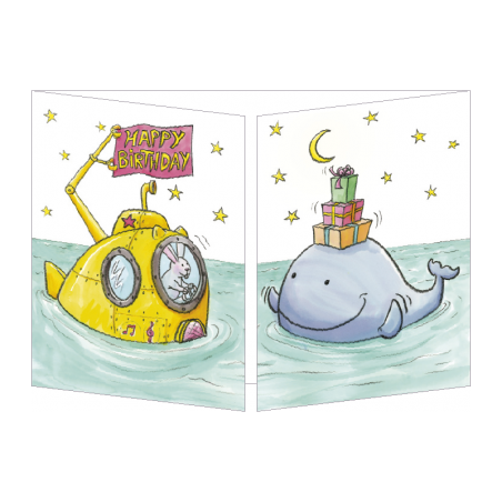 Carte cache-cache Sophie Turrel "Yellow submarine" - EDC-3700220153308 - Editions de Cortil - Cards and invitations - Le Nuag...