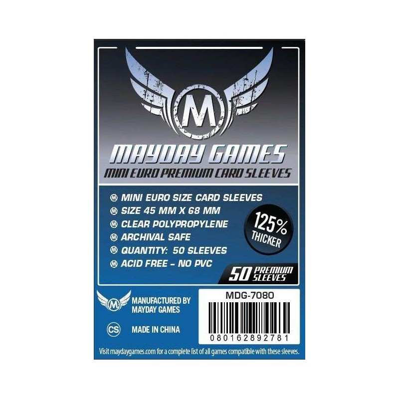 Mayday Pochettes - Mini Euro Card Premium (x50) - MDG-7080 - Mayday Games - Dés, sacs et autres accessoires - Le Nuage de Cha...