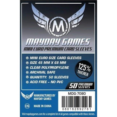 Mayday Pochettes - Mini Euro Card Premium (x50) - MDG-7080 - Mayday Games - Dés, sacs et autres accessoires - Le Nuage de Cha...