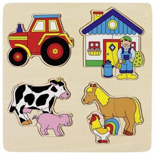 Farm, inlay puzzle - GOK-8657902 - Goki - Wooden Puzzles - Le Nuage de Charlotte