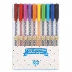 10 stylos gel classiques - DJE-DJ03759 - DJECO - Stylos, crayons, ... - Le Nuage de Charlotte