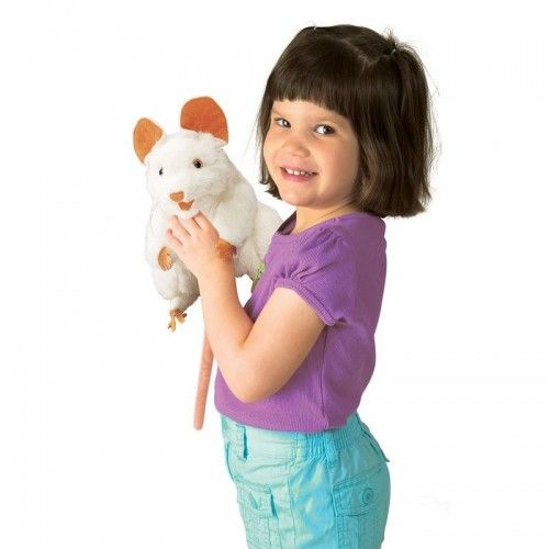 White Mouse - FLK-2219 - Folkmanis - Hand Puppets - Le Nuage de Charlotte