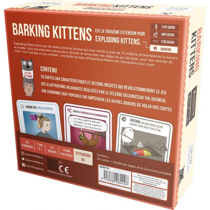 Exploding Kittens - Ext. Barking Kittens - EXK-191578 - Exploding Kittens - Jeux de société - Le Nuage de Charlotte