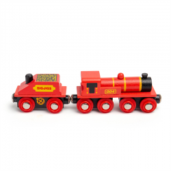 Big Red Engine - BIG-BJT418 - Bigjigs - Wooden Railway and Trains - Le Nuage de Charlotte