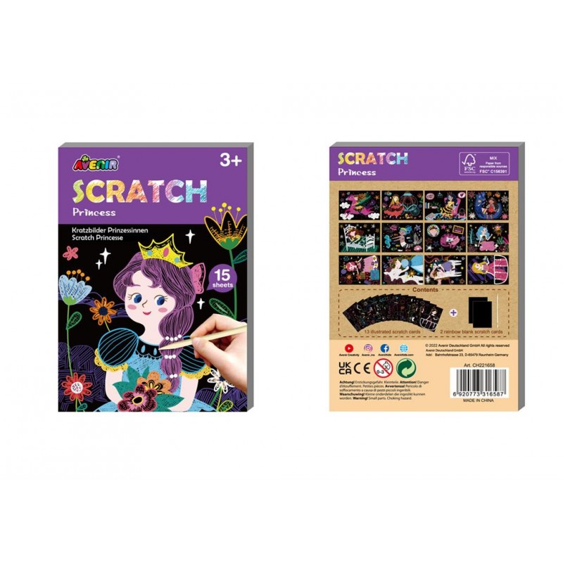 Scratch Art Book Mini A6 - Princesse - AVE-7331658 - Avenir - Crayons, feutres, etc... - Le Nuage de Charlotte