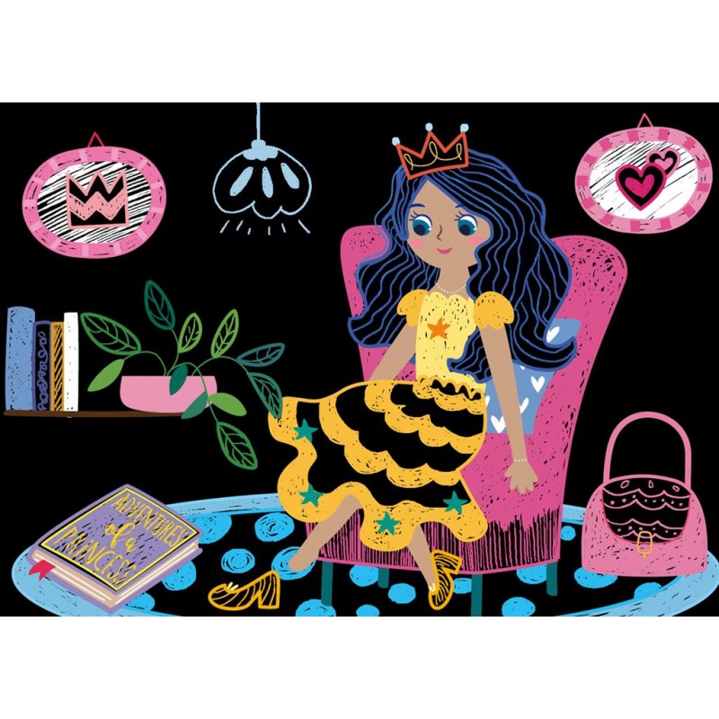 Scratch Art Book Mini A6 - Princesse - AVE-7331658 - Avenir - Crayons, feutres, etc... - Le Nuage de Charlotte