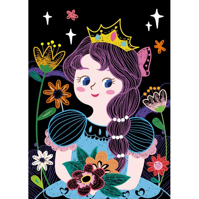 Scratch Art Book Mini A6 - Princesse - AVE-7331658 - Avenir - Crayons, feutres, etc... - Le Nuage de Charlotte