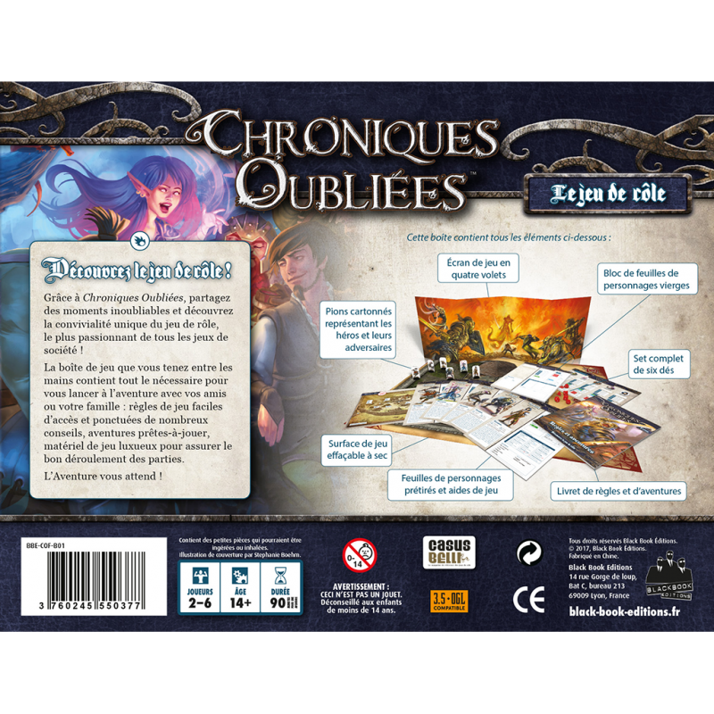 Chroniques Oubliées : Initiation au jeu d'Aventures - 3760245550377 - Black Book Editions - Jeux de rôle - Le Nuage de Charlotte