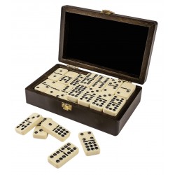 Domino, double 9, in box with walnut look - PHIL-3627 - Philos - Board Games - Le Nuage de Charlotte