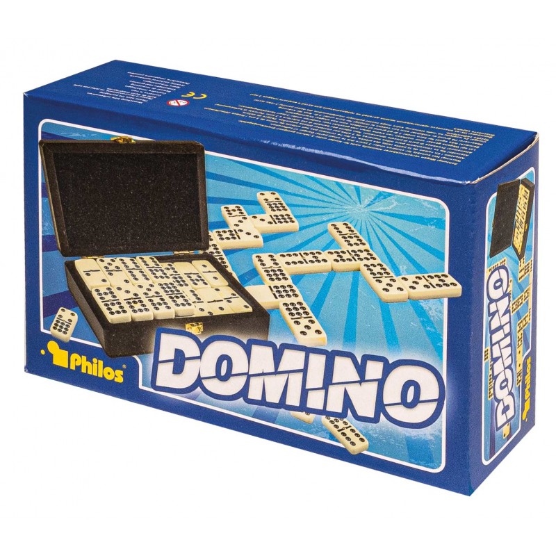 Domino, double 9, in box with walnut look - PHIL-3627 - Philos - Board Games - Le Nuage de Charlotte