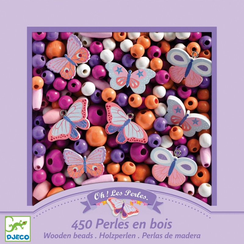 Oh! Les Perles - Perles bois - Papillons - DJE-DJ09810 - DJECO - Enfilage de perles - Le Nuage de Charlotte