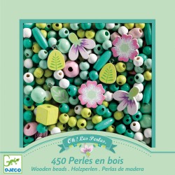 Oh! Les Perles - Perles bois - Feuilles et fleurs - DJE-DJ09808 - DJECO - Enfilage de perles - Le Nuage de Charlotte