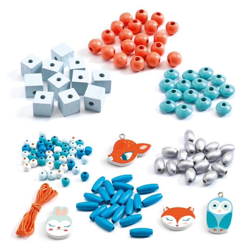 Oh! Les Perles - Wooden beads - Small animals - DJE-DJ09807 - DJECO - Stringing beads - Le Nuage de Charlotte