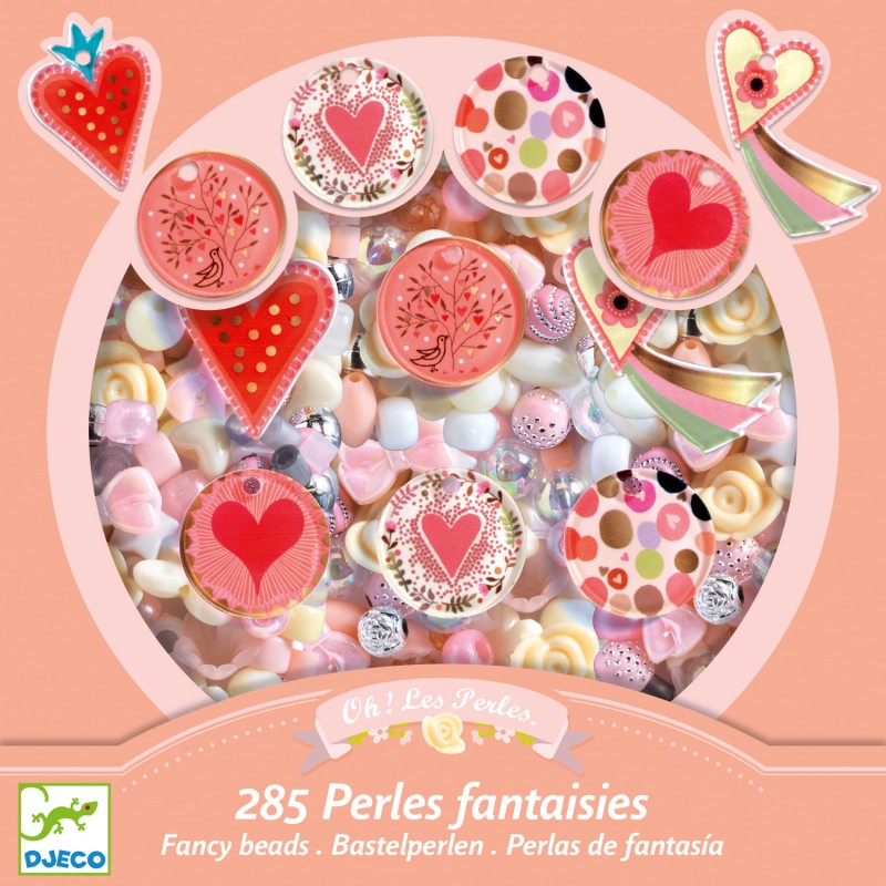 Oh! Les Perles - Acrylic beads - Hearts - DJE-DJ09855 - DJECO - Stringing beads - Le Nuage de Charlotte