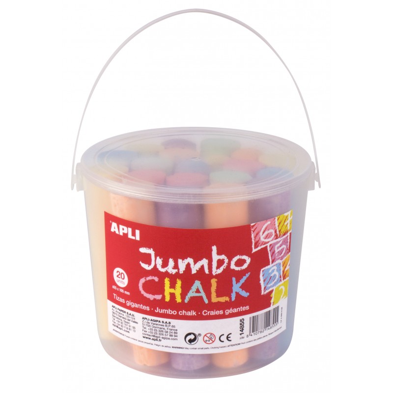 Jumbo assorted colors chalks 20 pieces - APL-14855 - APLI - Chalks - Le Nuage de Charlotte