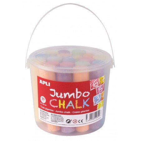 Craies jumbo couleurs assorties 20 pièces - APL-14855 - APLI - Craies - Le Nuage de Charlotte