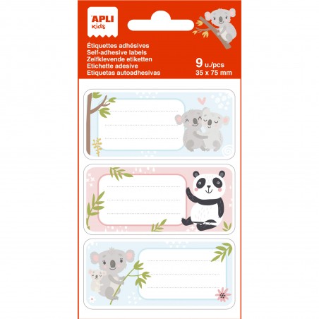 Koala school labels, 3 designs - 9 pieces - APL-19016 - APLI - Labels - Le Nuage de Charlotte