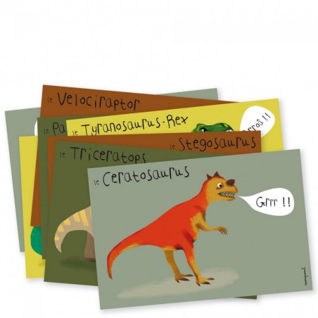 Cartes d'invitations - Dinosaures - PICA-PCIND - Pirouette Cacahouète - Cards - Le Nuage de Charlotte