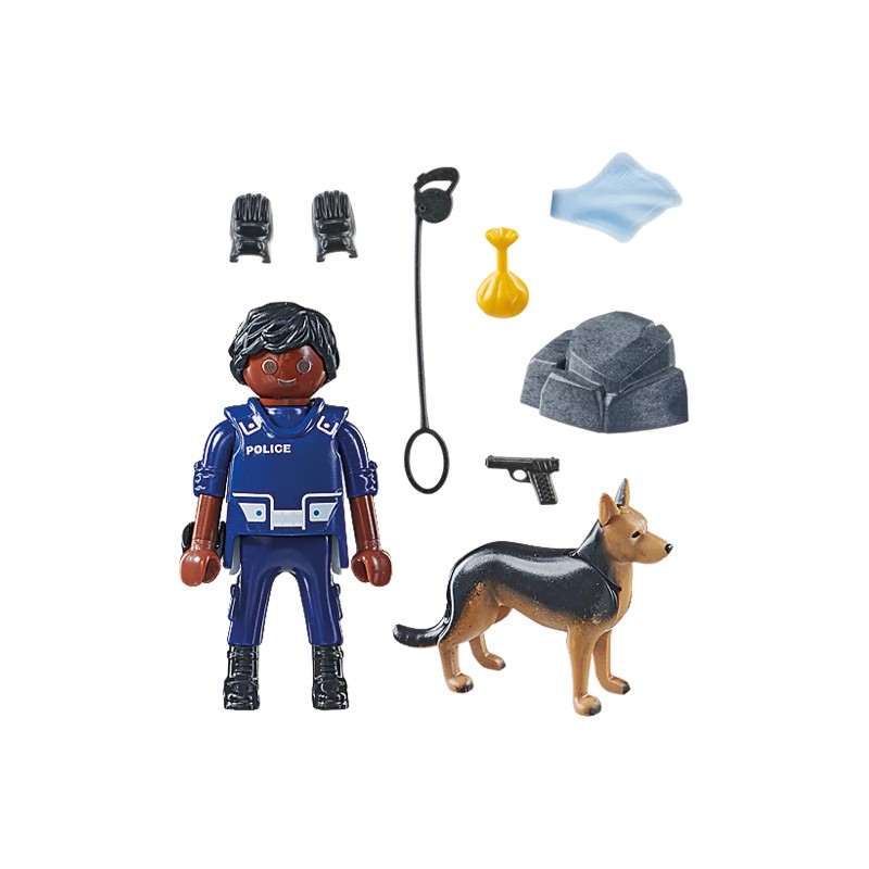 Policeman with search dog - PLAY-71162 - Playmobil - Playmobil - Le Nuage de Charlotte