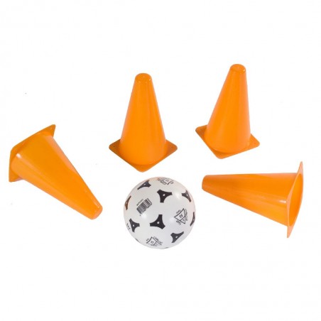 Set with 4 orange cones and a plastic soccer ball - SPX-2003072 - SportX - Outdoor Play - Le Nuage de Charlotte