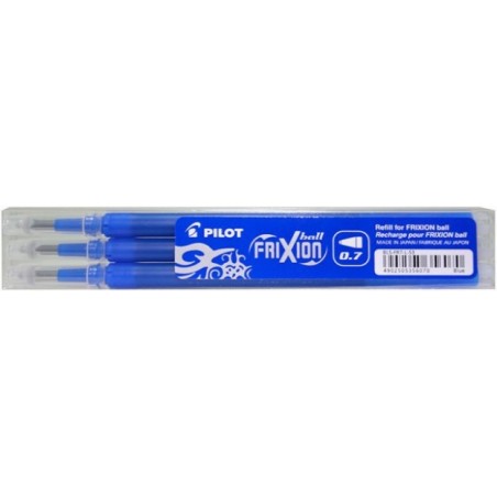 Recharge "Frixion Ball & Clicker" 0,7mm, Set de 3 pièces - bleu - PILO-BLS-FR7-L-3S - Pilot - Stylos, crayons, ... - Le Nuage...