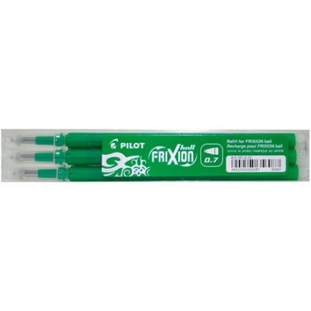 Recharge "Frixion Ball & Clicker" 0,7mm, Set de 3 pièces - vert - PILO-BLS-FR7-G-3S - Pilot - Stylos, crayons, ... - Le Nuage...