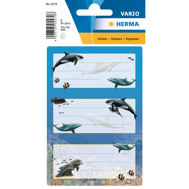 Vario school labels "Dolphins" - HERM-5579 - Herma - Labels - Le Nuage de Charlotte