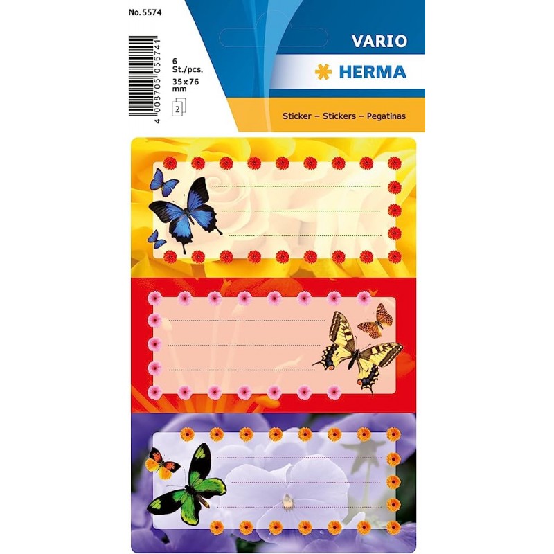 Etiquettes scolaires Vario "Papillons" - HERM-5574 - Herma - Etiquettes - Le Nuage de Charlotte