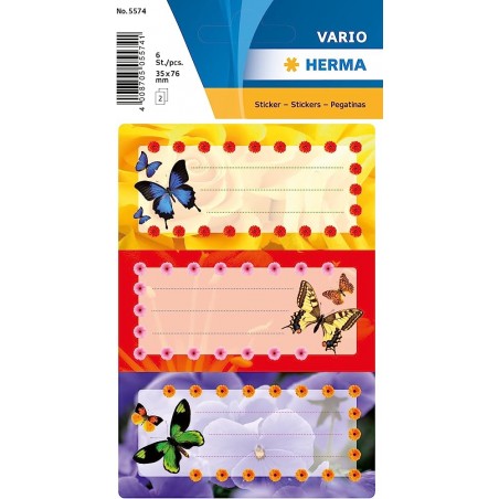 Etiquettes scolaires Vario "Papillons" - HERM-5574 - Herma - Etiquettes - Le Nuage de Charlotte