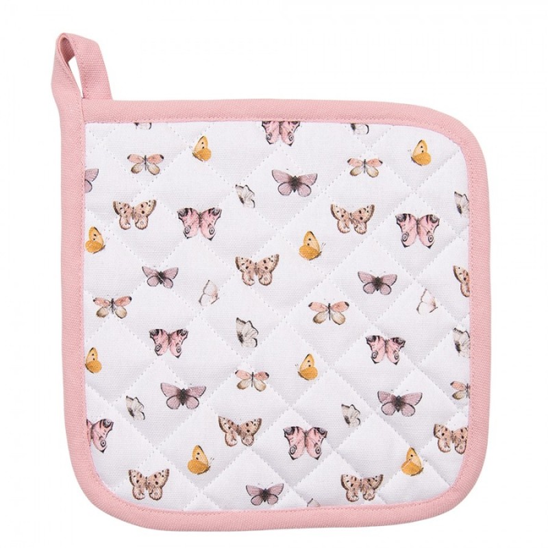 Pot holder for children - Beige pink butterfly - CLEE-BPD45K - Clayre & Eef - Cook like a grown-up - Le Nuage de Charlotte