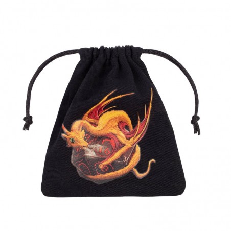 Sac de dés - Dragon Black & adorable - QWO-BDRA102 - Q Workshop - Dés, sacs et autres accessoires - Le Nuage de Charlotte