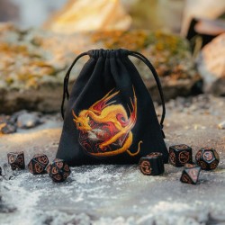 Sac de dés - Dragon Black & adorable - QWO-BDRA102 - Q Workshop - Dés, sacs et autres accessoires - Le Nuage de Charlotte