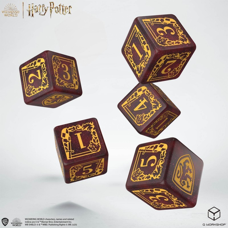 Harry Potter - Gryffindor Dice & Pouch [5 dices] - QWO-190142/2023/1/A/D6B - Q Workshop - Dices, bags and other accessories -...