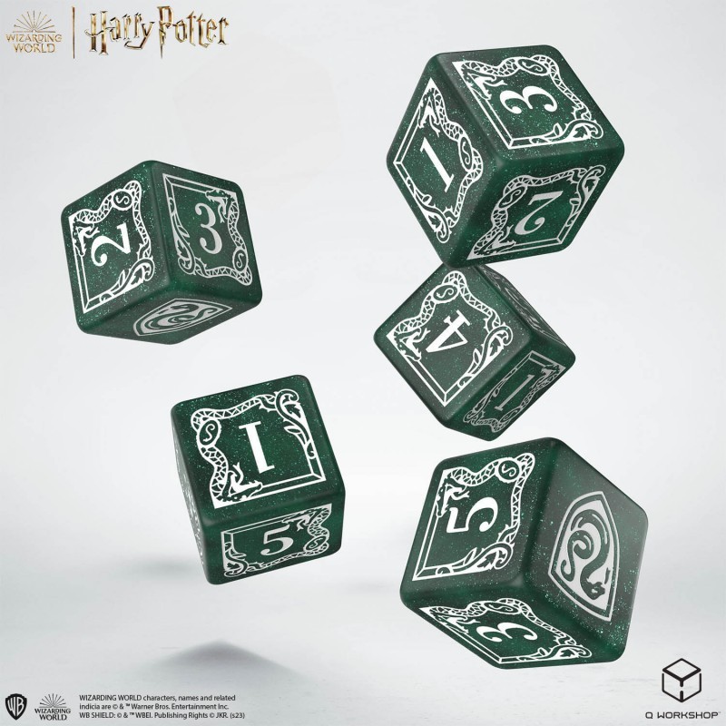 Harry Potter - Slytherin Dice & Pouch [5 dices] - QWO-190142/2023/2/A/D6B - Q Workshop - Dices, bags and other accessories - ...