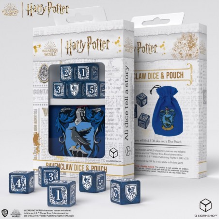 Harry Potter - Dés et Sac Serdaigle [5 dés] - QWO-190142/2023/3/A/D6B - Q Workshop - Dés, sacs et autres accessoires - Le Nua...