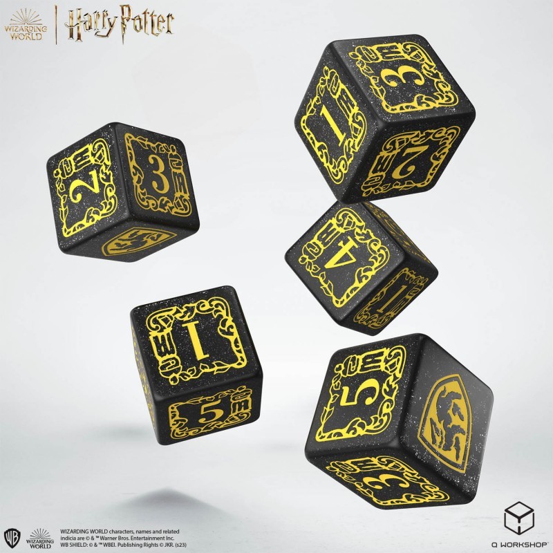 Harry Potter - Dés et Sac Poufsouffle [5 dés] - QWO-190142/2023/4/A/D6B - Q Workshop - Dés, sacs et autres accessoires - Le N...