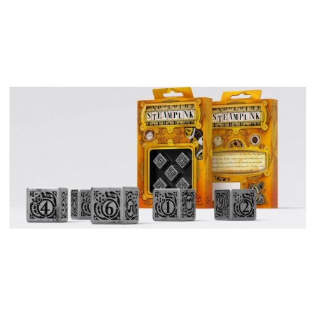 D6 Steampunk Dice Set - Metal [5 dices] - QWO-56MST35 - Q Workshop - Dices, bags and other accessories - Le Nuage de Charlotte