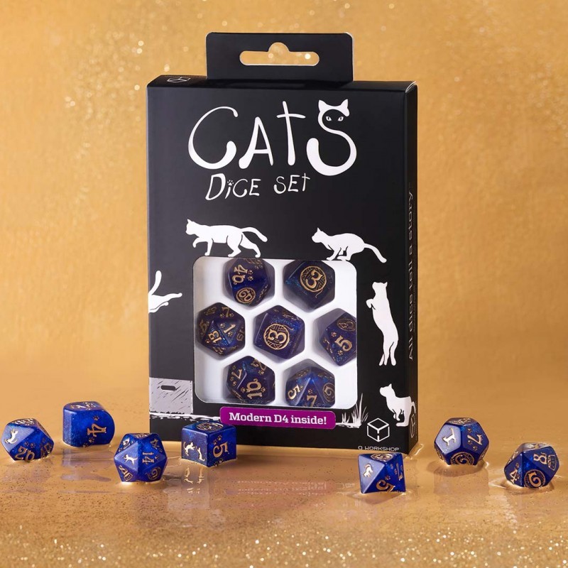 CATS Modern Dice Set: Meowster [7 dices] - QWO-RCAT04 - Q Workshop - Dices, bags and other accessories - Le Nuage de Charlotte