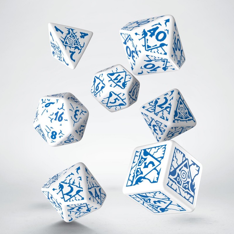 Pathfinder Reign of Winter Dice Set - White & blue [7 dices] - QWO-SPAT11 - Q Workshop - Dices, bags and other accessories - ...