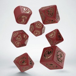 Dragons Modern Dice Set - Ruby [7 dices] - QWO-RDRA08 - Q Workshop - Dices, bags and other accessories - Le Nuage de Charlotte