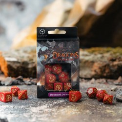 Dragons Modern Dice Set - Ruby [7 dices] - QWO-RDRA08 - Q Workshop - Dices, bags and other accessories - Le Nuage de Charlotte