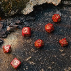 Dragons Modern Dice Set - Ruby [7 dices] - QWO-RDRA08 - Q Workshop - Dices, bags and other accessories - Le Nuage de Charlotte