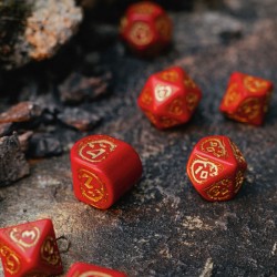 Dragons Modern Dice Set - Ruby [7 dices] - QWO-RDRA08 - Q Workshop - Dices, bags and other accessories - Le Nuage de Charlotte