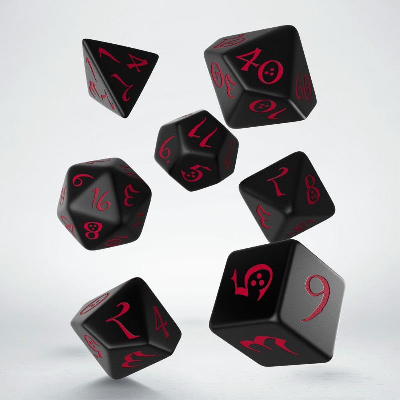 Classic Dice Set - Black & red [7 dices] - QWO-SCLE06 - Q Workshop - Dices, bags and other accessories - Le Nuage de Charlotte