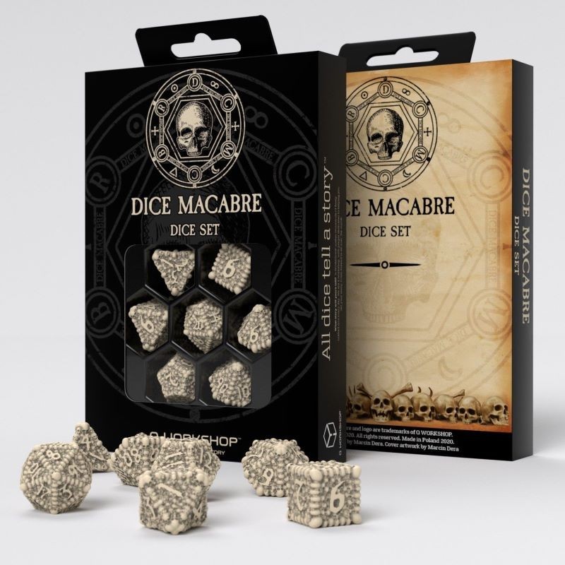 Macabre Dice Set [7 dices] - QWO-SDMR01 - Q Workshop - Dices, bags and other accessories - Le Nuage de Charlotte