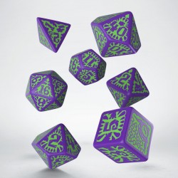 Pathfinder Goblin Dice Set - Purple & green [7 dices] - QWO-SPAT18 - Q Workshop - Dices, bags and other accessories - Le Nuag...