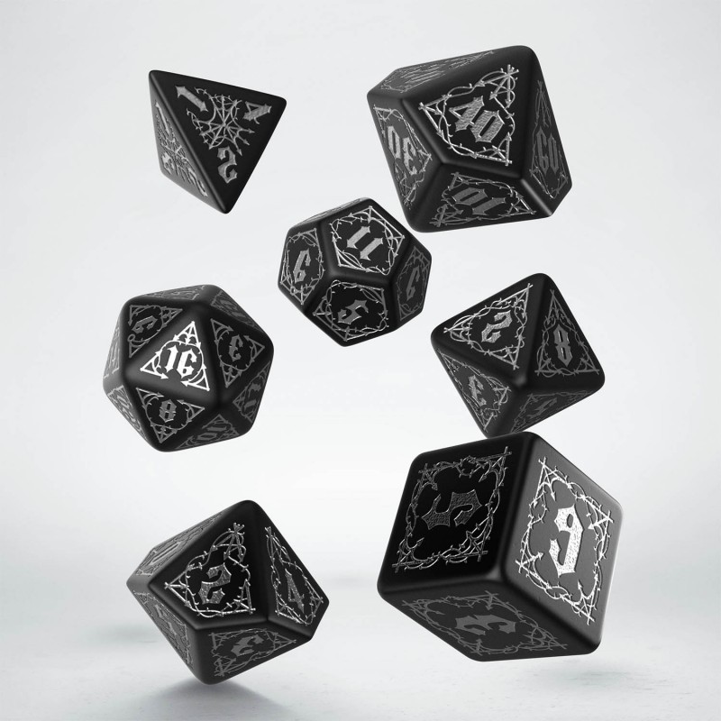 Bloodsucker Dice Set - Black & silver [7 dices] - QWO-SBSU01 - Q Workshop - Dices, bags and other accessories - Le Nuage de C...