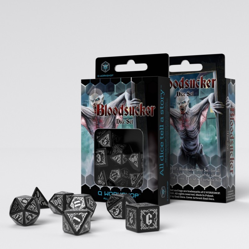 Bloodsucker Dice Set - Black & silver [7 dices] - QWO-SBSU01 - Q Workshop - Dices, bags and other accessories - Le Nuage de C...