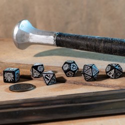 Set de dés The Witcher - Geralt - L'épée d'argent [7 dés] - QWO-SWGE04 - Q Workshop - Dés, sacs et autres accessoires - Le Nu...